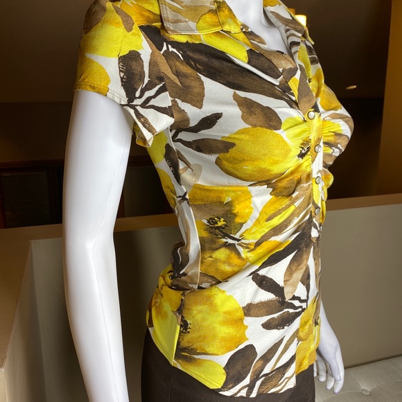 Cache Yellow Floral Print Top - Picture 9 of 13